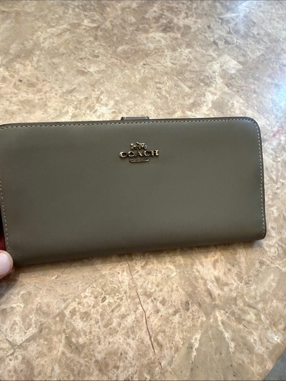 Coach Gray Leather Wallet Logo in gun metal gray slim design - Picture 4 of 14